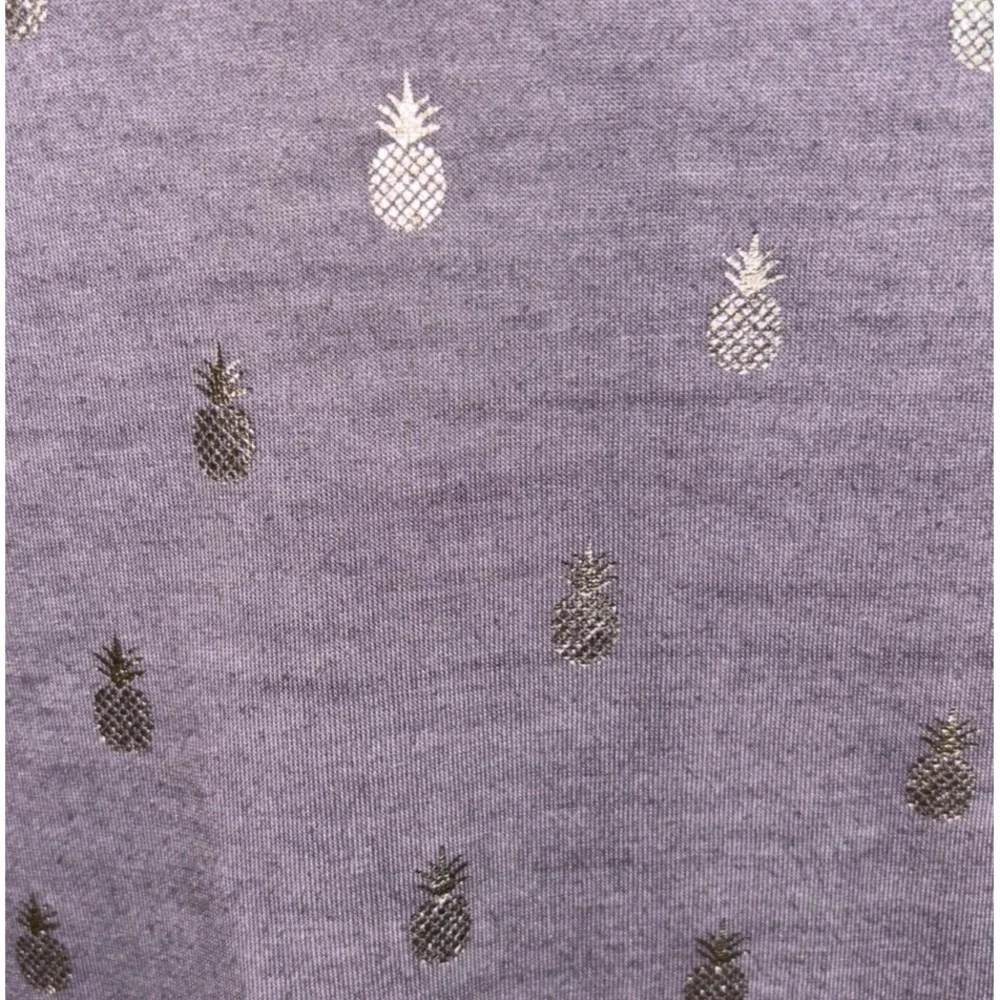 Dantelle Side Tie Tunic Women's M Purple Gold‎ Pineapple Summer Vacation